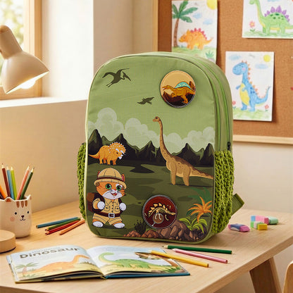 Filli & Me Filli Meets Dinosaurs HugBag | 17L Kids School Backpack for Ages 6–7 Years | Lightweight School & Travel Bag