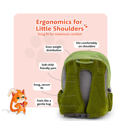 Filli & Me Filli Meets Dinosaurs HugBag | 17L Kids School Backpack for Ages 6–7 Years | Lightweight School & Travel Bag