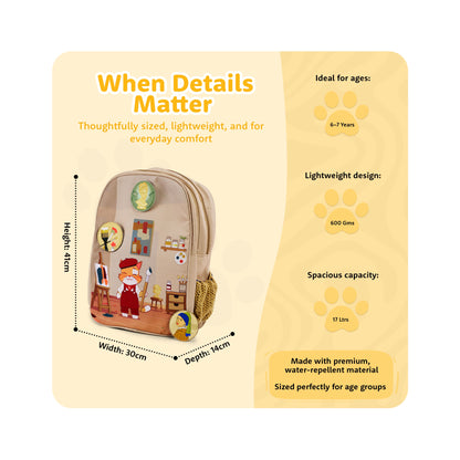 Filli & Me Filli Paints a Picture HugBag | 17L Kids School Backpack for Ages 6–7 Years | Lightweight School & Travel Bag