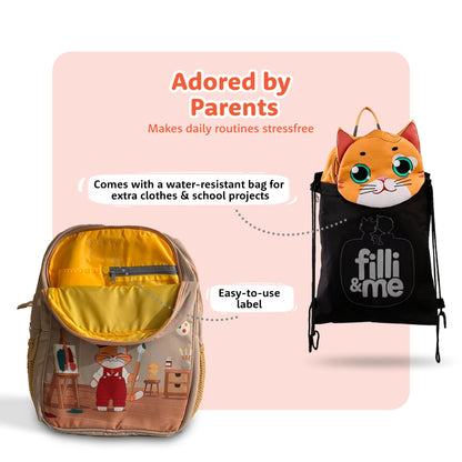 Filli & Me Filli Does Science Experiments HugBag | 17L Kids School Backpack for Ages 6-7 Years | Lightweight Travel & School Bag
