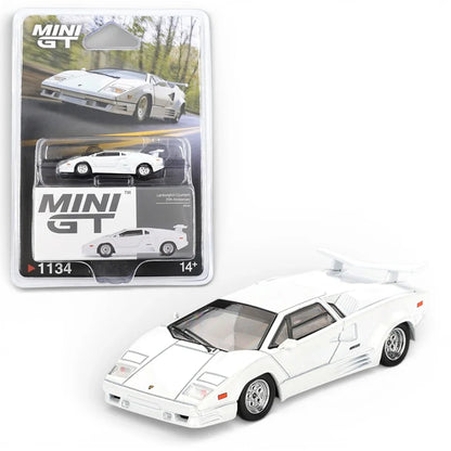 Mini GT 1:64 Duo Set Roxy Porsche 911 GT3 R #77 AO Racing IMSA 2024 + Blister Lamborghini Countach 25th Anniversary White | Premium Diecast Models