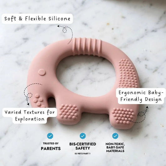LiLLBUD Ellie Grip Teether Beige and Pink Set of 2