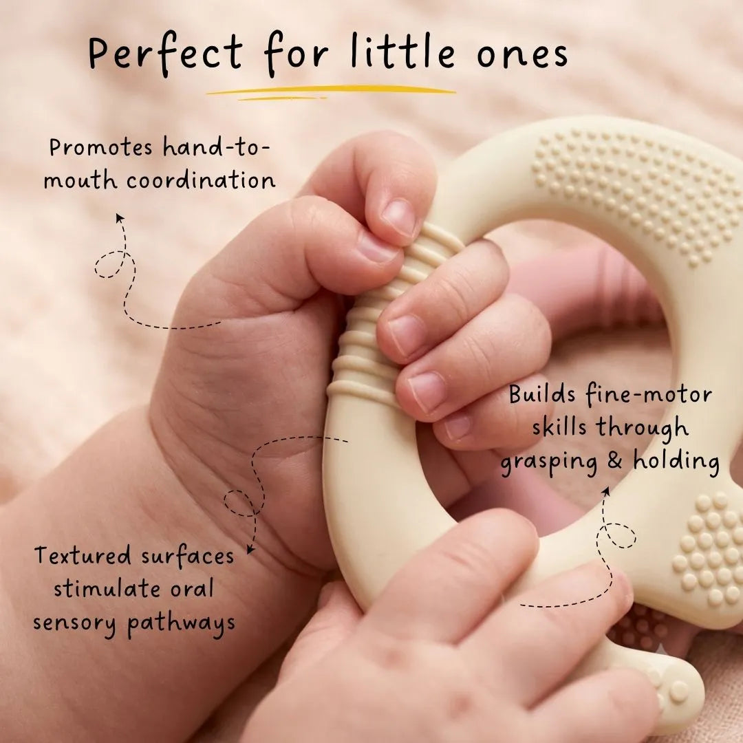LiLLBUD Ellie Grip Teether Beige and Pink Set of 2