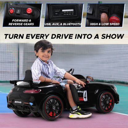 Emotorad Formula Fun Mercedes-AMG GT4 Ride-On Toy Car for Kids (Black) | Battery Operated Luxury Car
