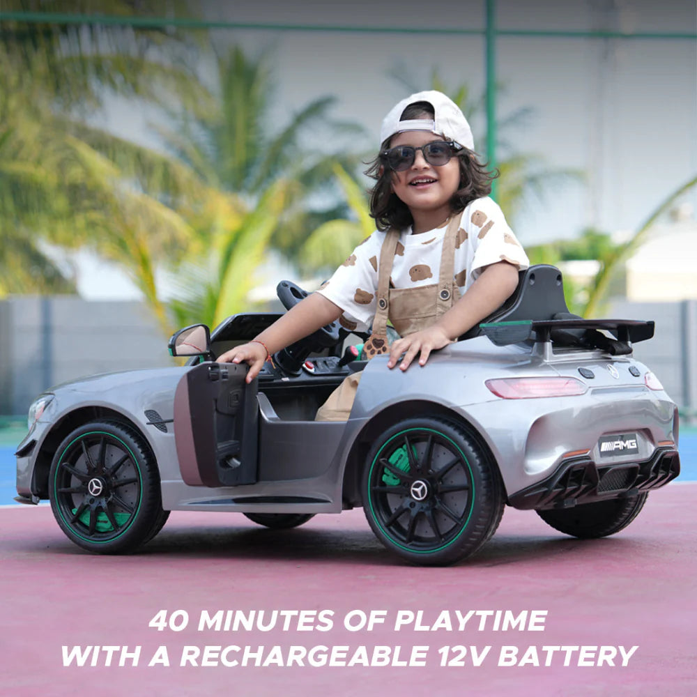 Emotorad Formula Fun Mercedes-AMG GT4 Ride-On Toy Car for Kids (Black) | Battery Operated Luxury Car
