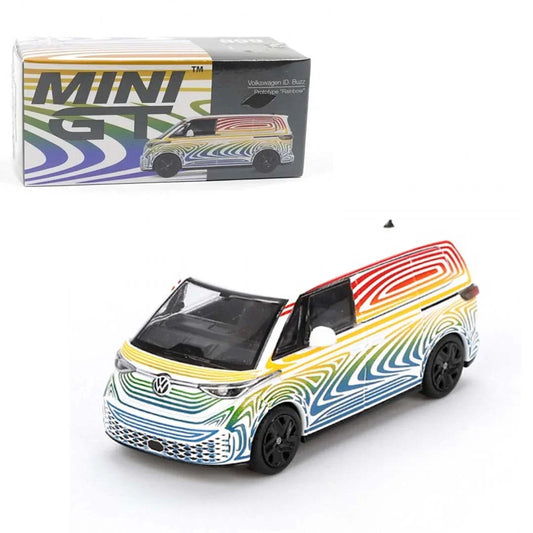 Mini GT 1/64 Volkswagen ID. Buzz Prototype Rainbow RHD Diecast Scale Model Car - Jaiman Toys