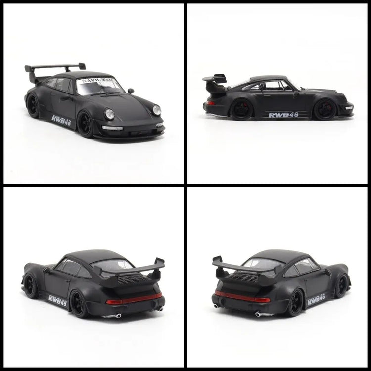 Decode 1:64 Porsche RWB Wide-Body Modified Diecast Model Car – Premium Black Edition Collector Car