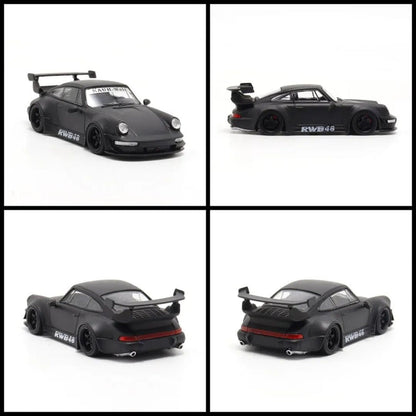 Decode 1:64 Porsche RWB Wide-Body Modified Diecast Model Car – Premium Black Edition Collector Car
