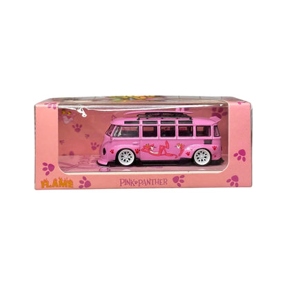 Flame Model 1:64 Volkswagen Bus – Pink Panther Edition (Pink) - Jaiman Toys