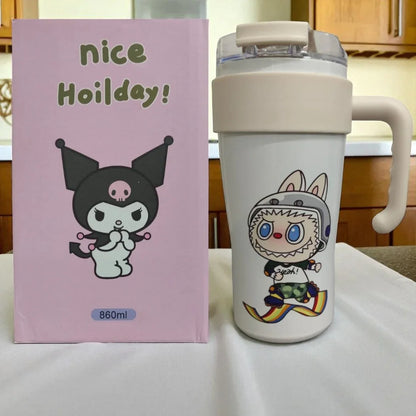 Nice Holiday Stainless Steel Cute Sipper Water Bottle – 860ml | Ideal for Office, Gym, & Travel - Jaiman Toys