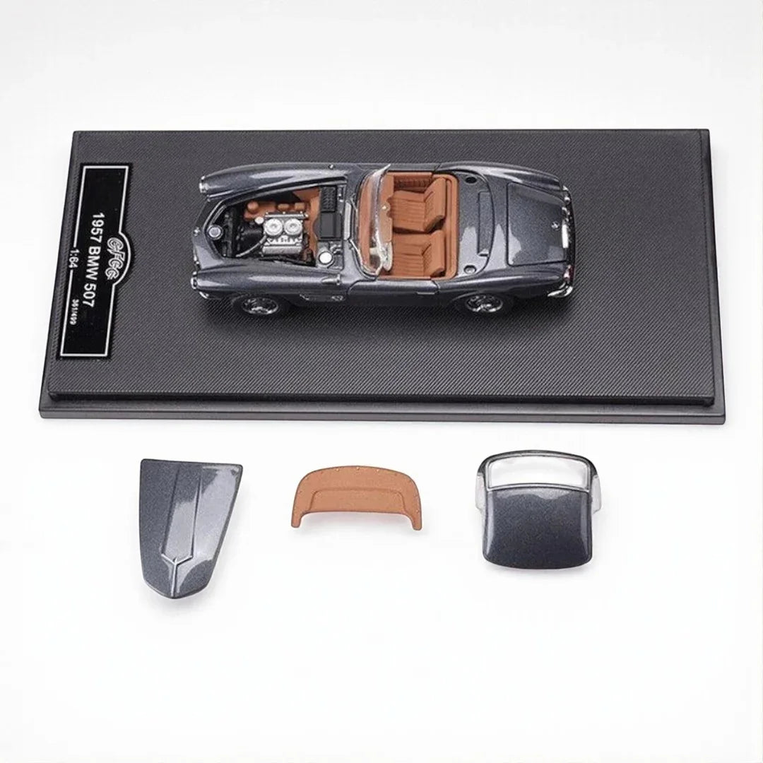 GFCC 1:64  BMW 1957 -507 Convertible HardTop Classic Model Diecast Collect Car-Grey