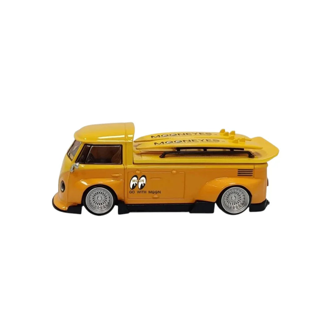 LMLF 1:64 Volkswagen Bus MOONEYES Edition Diecast Model Car – Yellow - Jaiman Toys