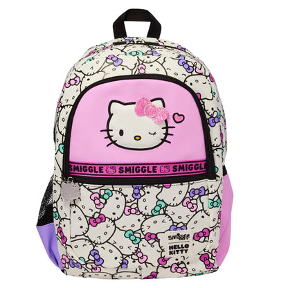 Smiggle 15-Inch Premium Hello Kitty Backpack – School Bag for Girls with Padded Straps