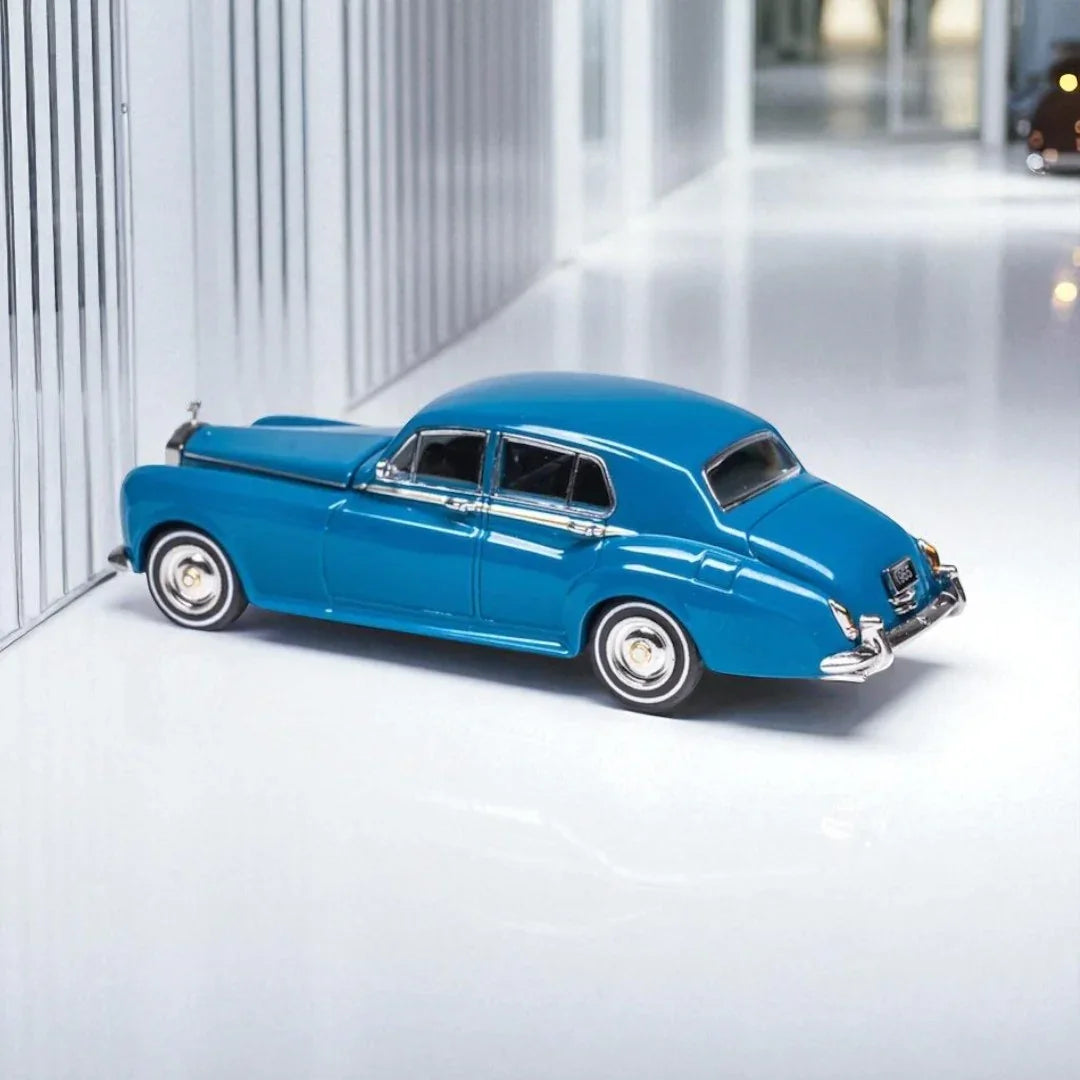 GFCC 1:64 Scale 1965 Rolls-Royce Silver Cloud III Vintage Blue Diecast Car Model - Jaiman Toys