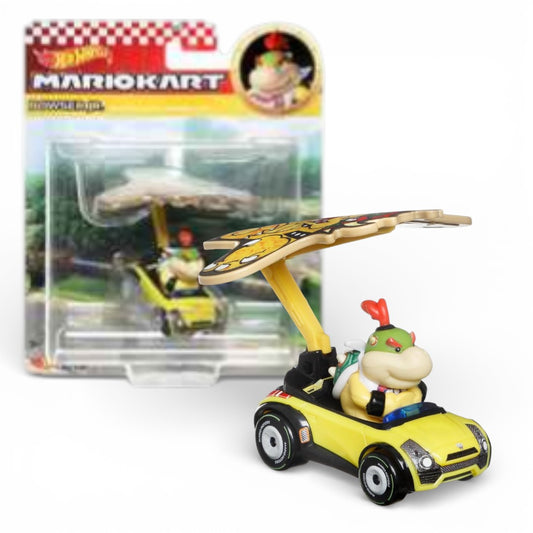 Hot Wheels Mario Kart Bowser Jr Die Cast Glider Car | Sports Coupe with Bowser Kite | 1:64 Collectible Toy | 3+ Years
