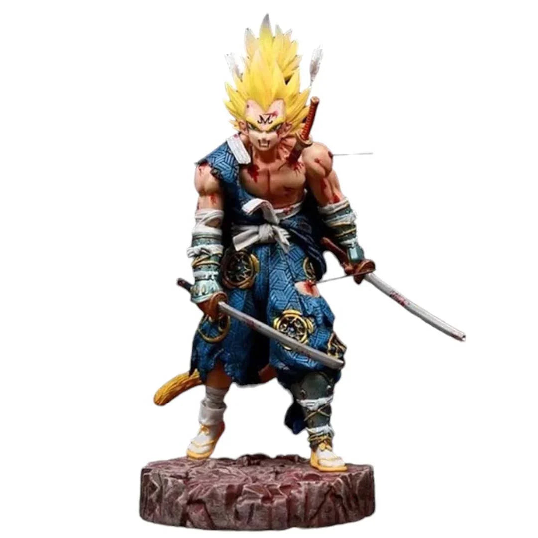 Samurai Majin Vegeta Super Saiyan Ultimate Action Figure – 30 cm Anime Warrior Statue Model with Swords & Battle Base – Collector's Edition Toy HW - Jaiman Toys