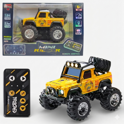 Trasped HG4-477 1:64 Mini RC Off-Road Climbing Truck – 2.4GHz Remote & App Control, LED Lights, Alloy Style Rock Crawler for Kids & Collectors