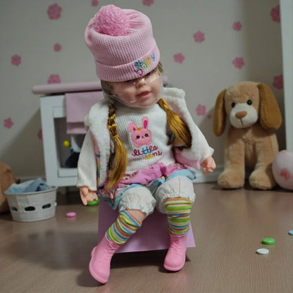 Lifelike Reborn Baby Girl Doll – Toddler with Realistic Sound & Brown Hair