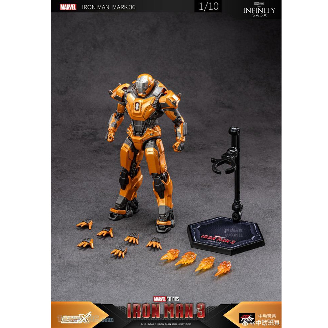 ZD Toys Marvel Iron Man 3 Mark XXXVI (Peacemaker) Action Figure – 7 Inch Collectible | Highly Articulated Die-Cast Look Figure