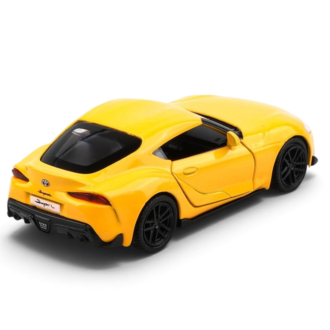 RMZ City 1:32 Scale 2020 Toyota GR Supra Die-Cast Sports Car Model – Grey, Red & Yellow | Collectible Miniature with Opening Doors | 3 Colour Variants