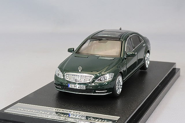 MOTORHELIX Mercedes-Benz S-Class S600L (W221) 1:64 Scale Diecast Model Car | Luxury Sedan Replica with Display Case- Dark Green