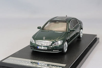 MOTORHELIX Mercedes-Benz S-Class S600L (W221) 1:64 Scale Diecast Model Car | Luxury Sedan Replica with Display Case- Dark Green