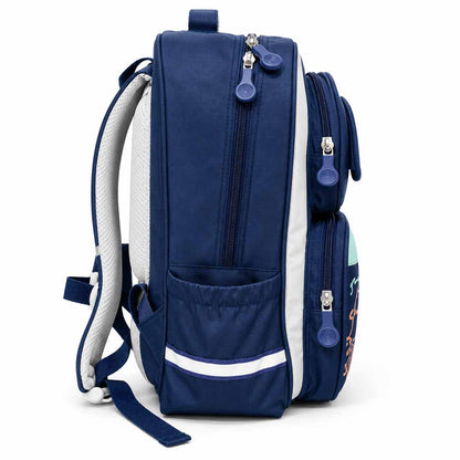 State Dinosaur School Backpack for Kids 38cm | Lightweight Multi-Compartment School Bag with Reflective Strips, Padded Back Support & Side Bottle Pockets