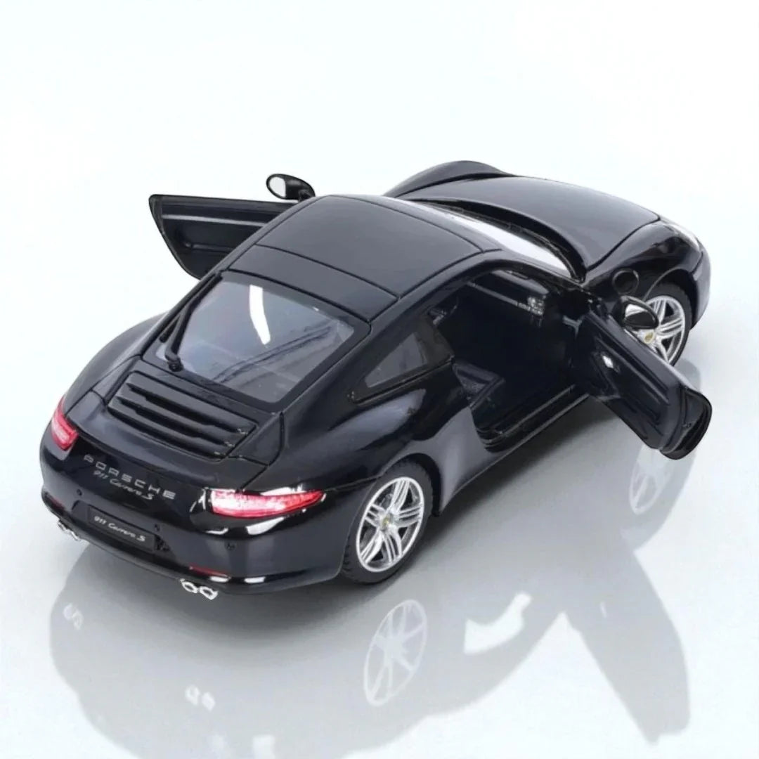 Rastar 1:24 Porsche 911 Carrera S Diecast Model – Black | Openable Doors, Premium Collectible Car (56200) - Jaiman Toys