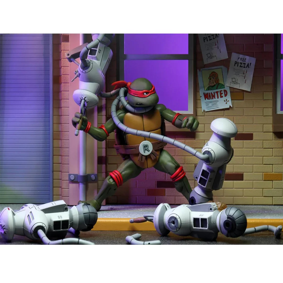 NECA Teenage Mutant Ninja Turtles Cartoon 3-Pack – Triceraton Infantryman & Roadkill Rodney 7-Inch (18cm) Action Figures - Jaiman Toys