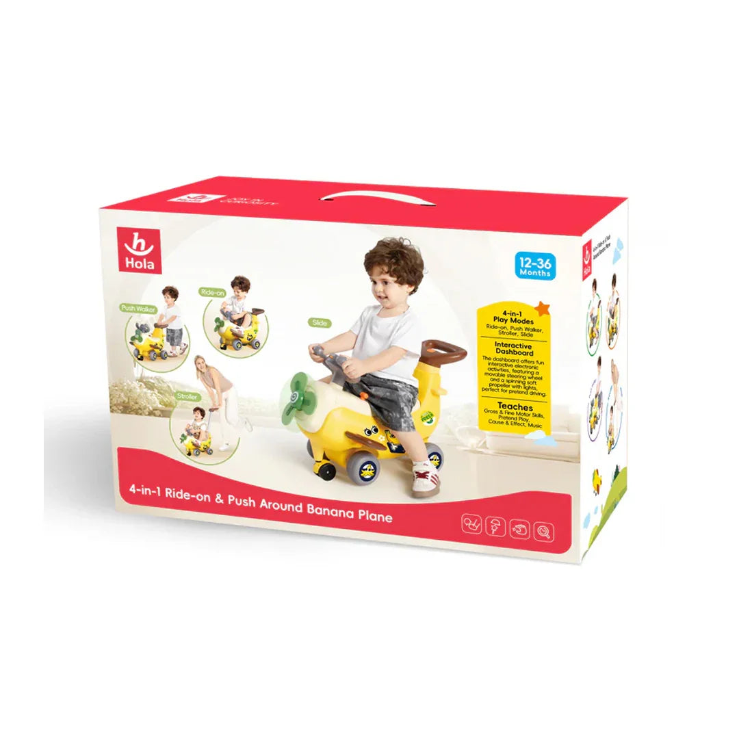4-in-1 Convertible Sliding Ride-On – Banana Plane & Stroller Walker for Kids (Ages 5–7) - Jaiman Toys