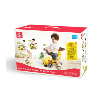 4-in-1 Convertible Sliding Ride-On – Banana Plane & Stroller Walker for Kids (Ages 5–7) - Jaiman Toys