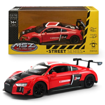 MSZ 1:32 Audi R8 LMS Red Die-Cast Model Car with Pull-Back Action &amp; Openable Parts