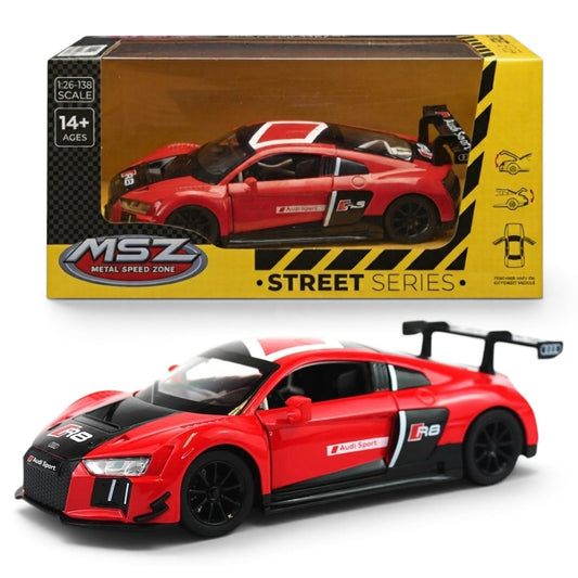 MSZ 1:32 Audi R8 LMS Red Die-Cast Model Car with Pull-Back Action &amp; Openable Parts