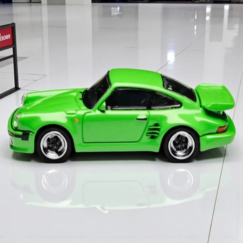 BSC 1:64 930 Black Bird Green Porsche Scale die-cast model car