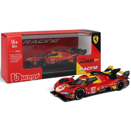 Bburago 1:64 Ferrari 499P Racing Die-Cast Model Car – Official Licensed Ferrari Collectible | 2 Colour Variants