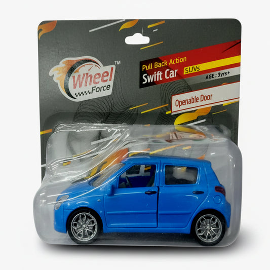Centy Swift Car Pull Back Toy | Blue Hatchback Toy Car with Openable Doors for Kids Age 3+