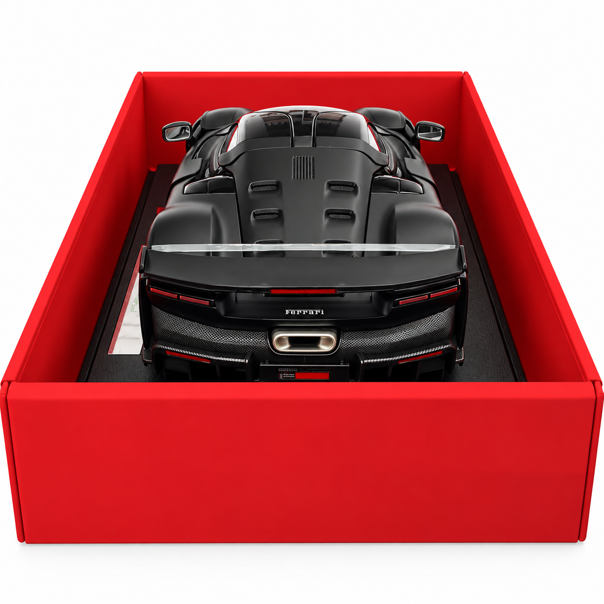 Bburago Ferrari F80 1:18 Scale Diecast Model Car Black – Premium Matte Black Ferrari Supercar with Detailed Interior Collector Display Box | Luxury Collectible Model for Ages 14+