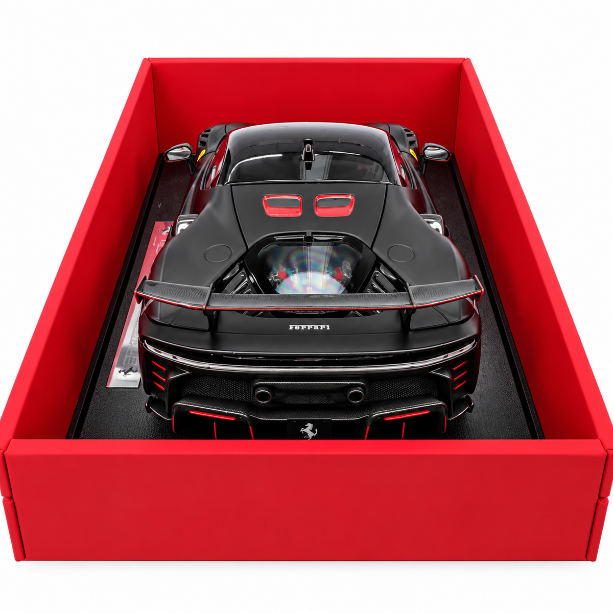 Bburago Exclusive Series Ferrari SF90 XX Stradale Black 1:18 Scale Premium Diecast Model Car with Detailed Interior, Racing Rear Wing & Collector Display Box