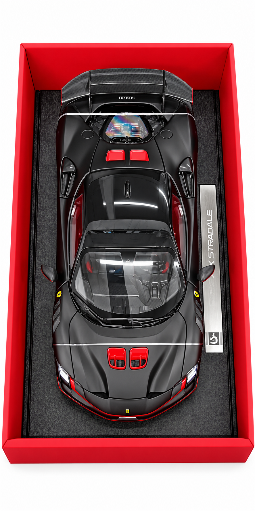 Bburago Exclusive Series Ferrari SF90 XX Stradale Black 1:18 Scale Premium Diecast Model Car with Detailed Interior, Racing Rear Wing & Collector Display Box