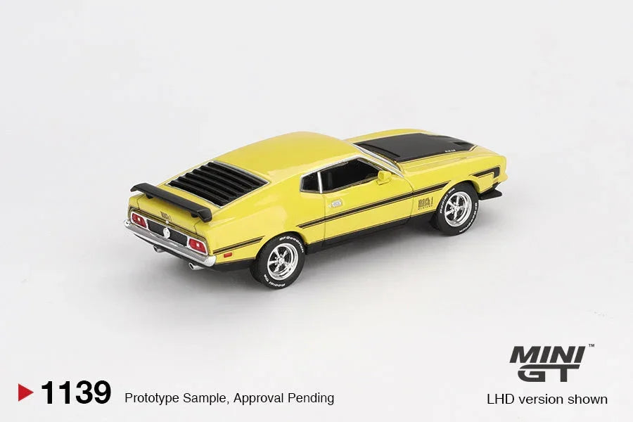 Mini GT 1:64 Ford Mustang Mach 1 Grabber Yellow Diecast Model Car