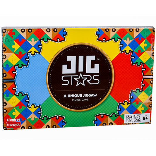 Funskool JigStars Unique Jigsaw Puzzle Speed Game for Kids 6+ | 2–4 Players | Fast-Paced Family Puzzle & Strategy Game