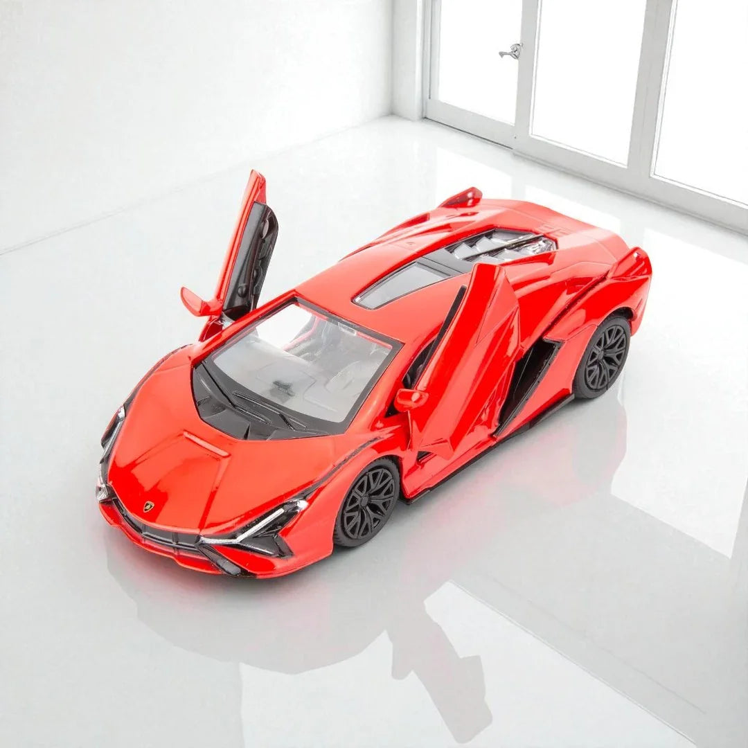RMZ Hobby 1:32 Lamborghini Sian SKP 37 Die-Cast Model Car – Red with Openable Doors, Light & Sound (664986) - Jaiman Toys