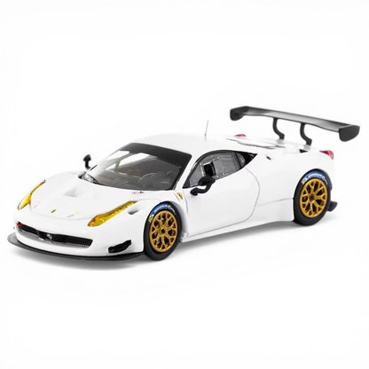 Tarmac Works ROAD64 1:64 Ferrari 458 Italia GT3 White Diecast Model Car (T64R-074-WH) – Premium Collectible Racing Model