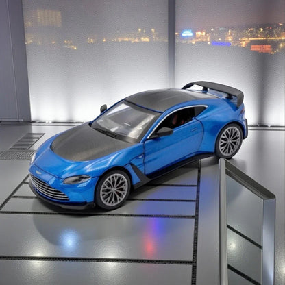 Joy Junction 1:32 Aston Martin V12 Vantage Diecast Metal Car Model – Blue, Opening Doors