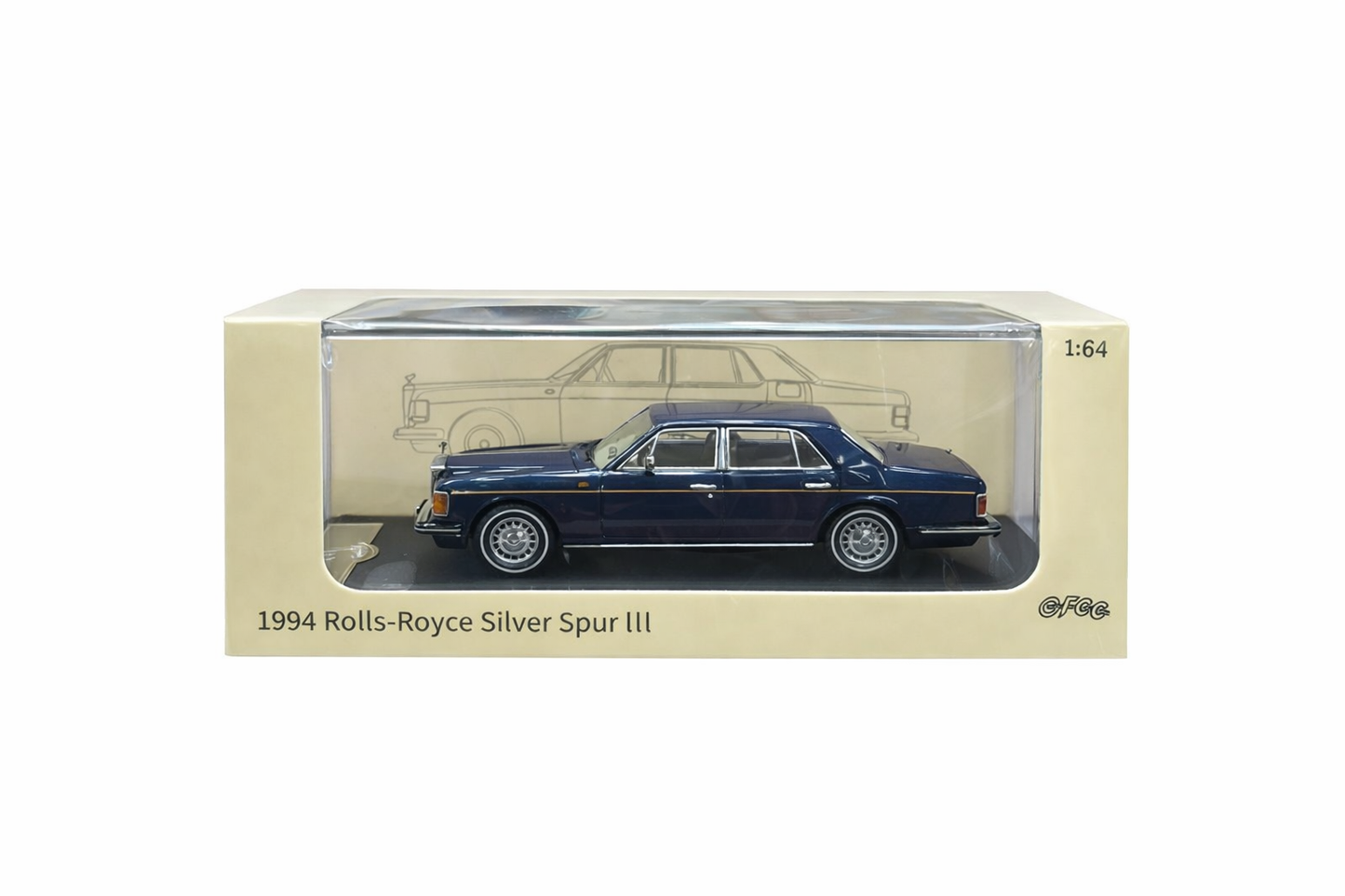 GFCC 1:64 Rolls-Royce Silver Spur III (1994) Diecast Model Car – Blue