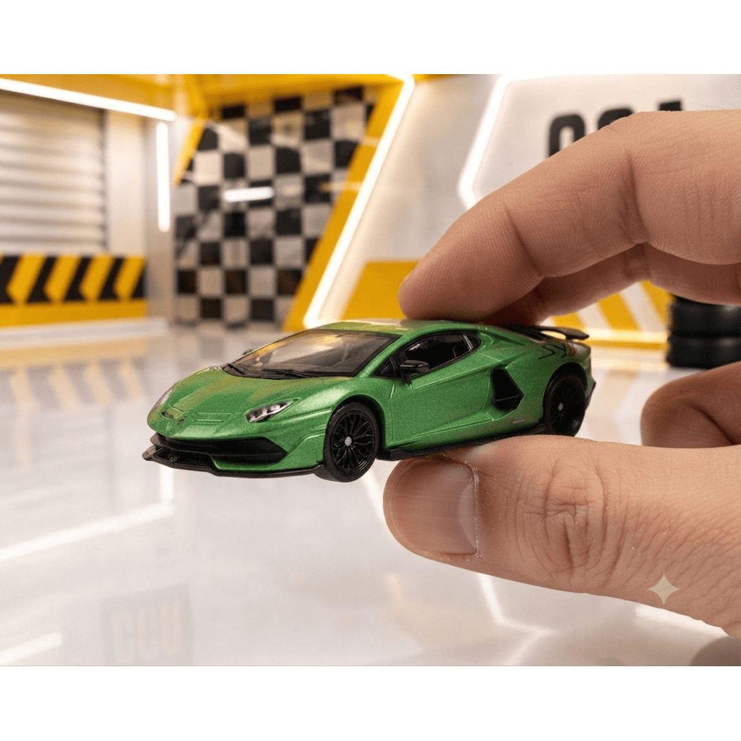 CCA 1:64 Lamborghini Aventador SVJ Die-Cast Model Car – Green | Premium Alloy Supercar Collectible
