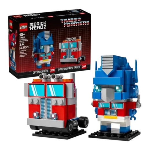 LEGO 40803 Transformers Brickheadz Optimus Prime Robot & Vehicle Set |Buildable Robot & Truck Model with Spinning Wheels Collectible Toy for Ages 10+