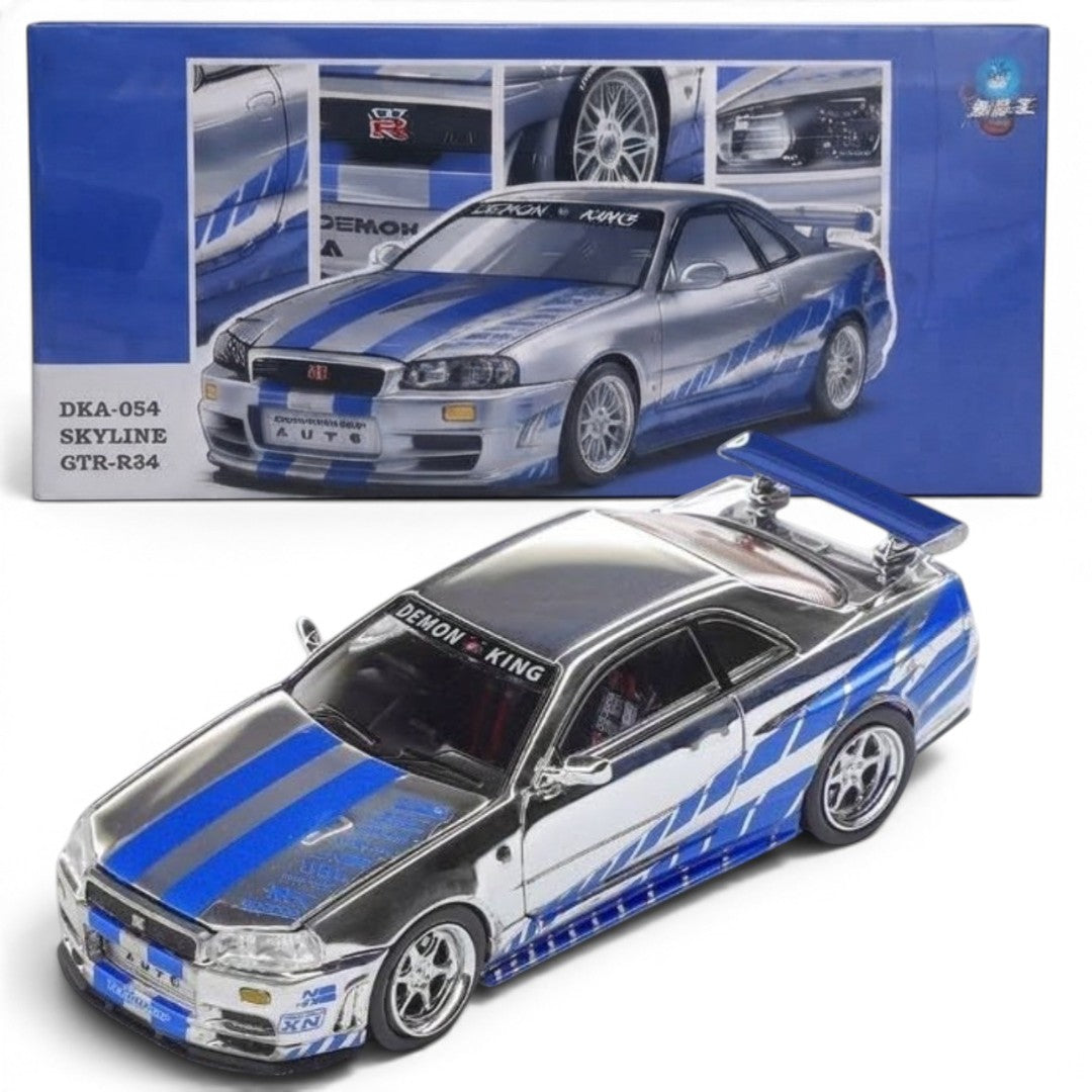 DEMON KING 1:64 Nissan Skyline GT-R34J DKA-054 Chase Car