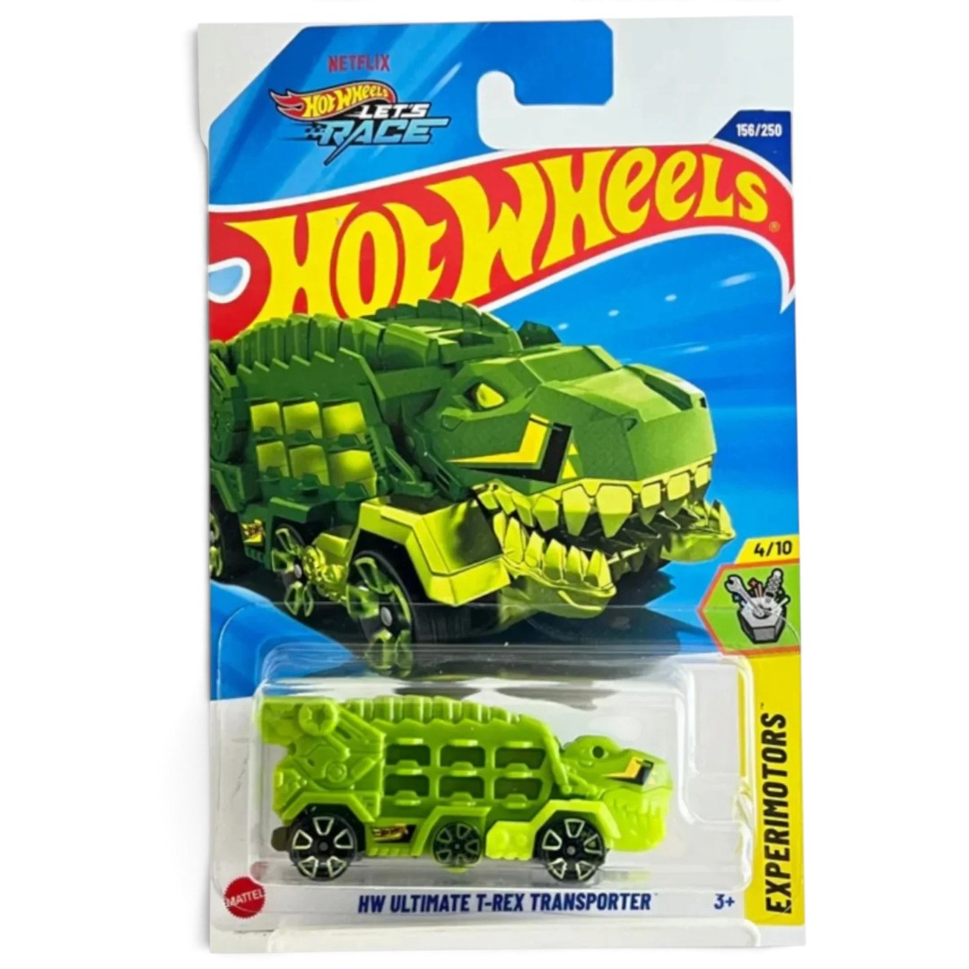 Hot Wheels 5-Car Set – Porsche 911 Turbo 3.6 (964), Tesla Model S Plaid, Ultimate T-Rex Transporter, Kick Kart & More