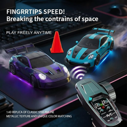 Hstar 1:43 RC Drift Car  2.4GHz 4WD Alloy 20 km/h High-Speed RC Racing Car with Gyro – (Light Blue)